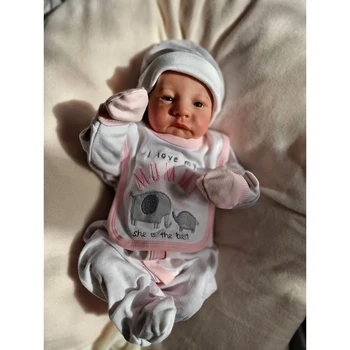 FBBD 49 cm Zaten Bitmiş Yeniden Doğmuş Bebek Levi Bebek Bebek 3D Cilt Birçok Detay Damarlar Gerçekçi Yüksek Kaliteli Hediye Çocuklar İçin Görüntü