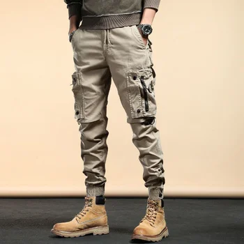 Fonksiyonel Rüzgar Tulum erkek Sonbahar Yeni Tüm Maç Fermuarlı Cebi Taktik Gelgit Marka Büyük Boy günlük pantolon Görüntü