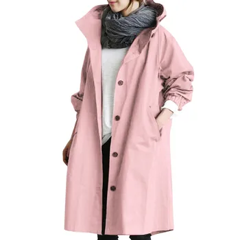 Gevşek Rahat kapüşonlu ceket Dış Giyim Bayan Zarif Rüzgarlık Vahşi Kış kadın Ceket kapüşonlu yağmurluk Kadınlar için Görüntü