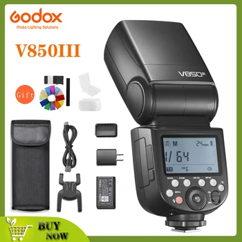 Godox V850III speedlight Speedlite Flaş 76 W 2.4 G GN60 Kablosuz X Sistemi Li-İon canon için pil Nikon Sony Fuji Pentax Olympus Görüntü