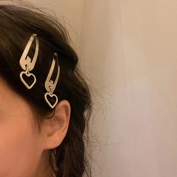 Gümüş Yıldız Kolye BB Saç Klipleri Kızlar Sevimli Tokalar Moda Basit metal baskı Klip Headdress Saç Takı Aksesuarları Görüntü