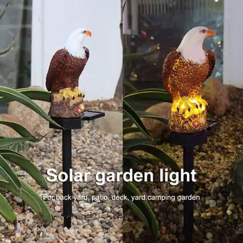 Güneş enerjili LED ışıkları bahçe kartal hayvan peri çim lambaları Güneş lambası benzersiz açık süs lambaları su geçirmez ışıklar çok R0O9 Görüntü