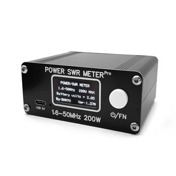 Güç SWR Metre PRO 0.5 W-200W 1.6-50MHz Frekans OLED Ekran USB Tip-C Şarj Edilebilir Ayakta Dalga Test Cihazı Ayakta dalga Ölçer Görüntü