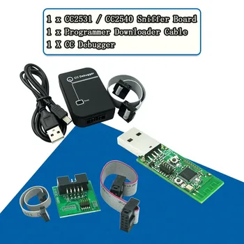 Hata ayıklayıcı CC2531 Zigbee CC2540 Sniffer Kablosuz Bluetooth 4.0 Dongle Yakalama Kartı USB Programcı Modülü Downloader Kablo Görüntü