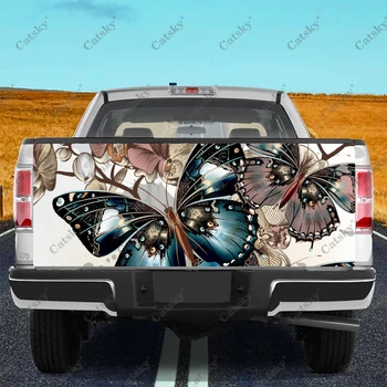 Hayvan Kelebek Baskı Araba Kuyruk Bagaj Korumak Vinil sargı çıkartma Çıkartması Araba Kaput dekorasyon çıkartması SUV Off-road Pikap için Görüntü