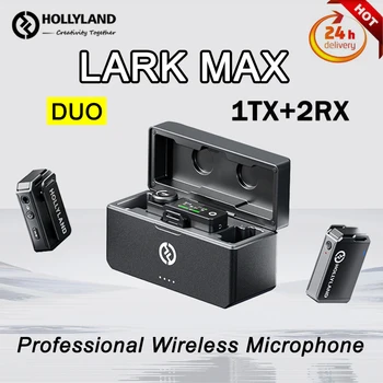 Hollyland Lark Max Profesyonel Kablosuz Yaka Mikrofonu Gürültüsüz Yaka Mikrofonu 250m Aralığı ve 22 Saat Pil Ömrü Telefon için Görüntü