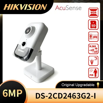 Hİkvision DS-2CD2463G2-I 6MP AcuSense IR Sabit Küp ağ kamerası POE H. 265+ SD Kart Yuvası IR 10m IP Kamera Ev Güvenlik İçin Görüntü
