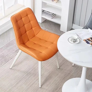 Italyan Tasarım Modern Yemek Sandalyesi Lüks Vanity Relax Restoran yemek sandalyesi PU Deri Ziyafet Silla Cocina Mobilya BL50CY Görüntü