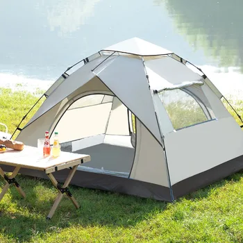 Katlanır Çadır Kamp Tente Seyahat Açık hava çadırı 100 % Su Geçirmez Gümüş Kaplama Anti-Uv Çadır Açık Pop Up Ultra hafif Görüntü