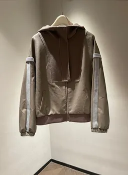 Kaşmir kapüşonlu ceket gevşek versiyonu rahat moda 2023 sonbahar yeni Görüntü