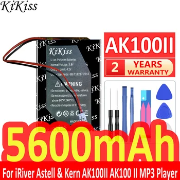 KiKiss 5600mAh Pil IRıver Astell & Kern AK100II AK100 II MP3 Çalar Piller + Ücretsiz Araçlar Görüntü