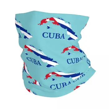 Küba Küba Harita Bayrağı Bandana Boyun Körüğü UV Koruma Yüz Eşarp Kapak Kadın Erkek Kafa Bandı Tüp Balaclava Görüntü