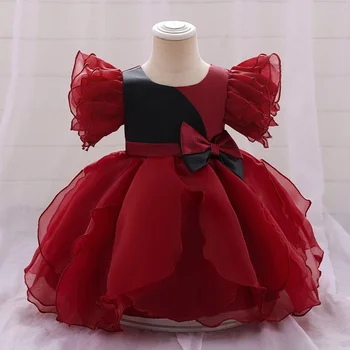 Kızların İlmek Prenses Elbise Bebek Organze Renkli Kek Elbise Cadılar Bayramı Ziyafet Ev Sahibi Çiçek Çocuk Gösterisi Performans Elbise Görüntü