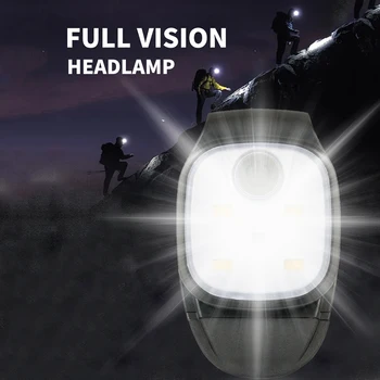 LED el feneri klip 4 aydınlatma modları klip ışık emniyet uyarı koşu gece yürüyüş balıkçılık yürüyüş için USB şarj edilebilir Görüntü