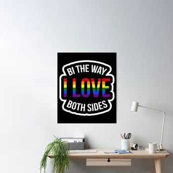 Lezbiyen Eşcinsel LGBTQ Gurur Ay Gökkuşağı Bayrağı Posteri Ev sanatsal fresk Dekorasyon Boyama Hiçbir Çerçeve Görüntü