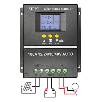 MPPT Solar şarj regülatörü 100A/80A/60A 12 V/24 V/36 V/48 V Otomatik Kontrol Araçları Güneş PV pil şarj cihazı ile LCD ve çift USB Görüntü