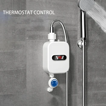 Mini AB tak anında sıcak su musluk ısıtıcı elektrikli su dokunun ısıtma duş Görüntü