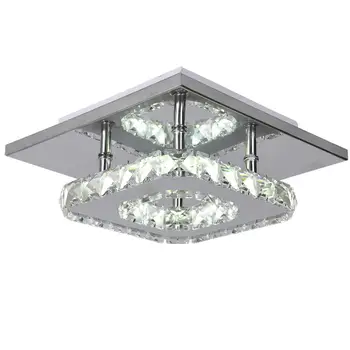 Modern beyaz K9 kristal tavan lambası led ışık yüksek güçlü oturma odası kristal tavan lambası LED parlak ışık tavan lambası Görüntü
