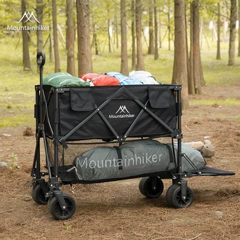 Mountaincamp kamp arabası camper 4 öğe katlanır katyonik çift katlı durak arabası dışında Görüntü