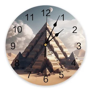 Mısır Çöl Bulutlar duvar saati Büyük Modern Mutfak Yemek Yuvarlak duvar saati s Yatak Odası Sessiz Asılı İzle Görüntü