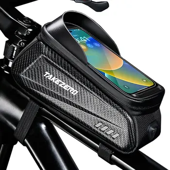 NEWBOLER Bisiklet Çantası 2L Çerçeve Ön Tüp Bisiklet Çantası Bisiklet Su Geçirmez telefon kılıfı Tutucu 7.2 İnç Dokunmatik Ekran Çantası Aksesuarı Görüntü