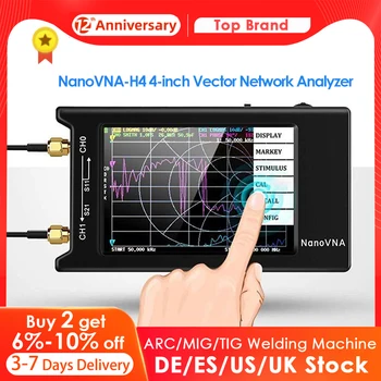 NanoVNA-H4 Vektör Ağ Analizörü 4.0 inç LCD Dokunmatik Ekran 10 kHz-1.5 GHz Anten Analizörü Ölçüm Kısa Dalga MF HF VHF UHF UHF Görüntü