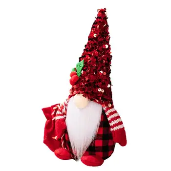 Noel Gnome Bebek Noel Cüceler Süslemeleri Noel Gnome Peluş Meçhul Bebek Şapka İle Cüceler Bebek Süsleri Görüntü