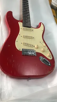 Ome Elektro Gitar Kaplama Kırmızı Kızılağaç Gövde Görüntü