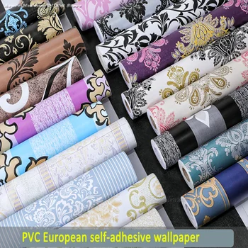 PVC Avrupa Kendinden yapışkanlı Su Geçirmez Duvar Kağıdı Oturma Odası Dekor için Vinil Toptan Kabuğu ve Sopa Çıkarılabilir duvar çıkartmaları Görüntü