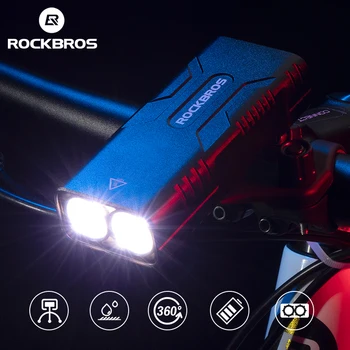 ROCKBROS 2T6 LED bisiklet ışığı 10 W 10000 mAh Bisiklet Ön Lamba El Feneri Bisiklet Ekipmanları MTB Far Süper Parlak El Feneri Görüntü