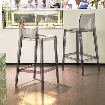 Sayaç Tasarımcı İskandinav Tasarım Bar sandalyeleri Accent Plastik Minimalist yüksek Bar sandalyeleri Akrilik Sillas Altaş Ev Mobilyaları YX50BC Görüntü