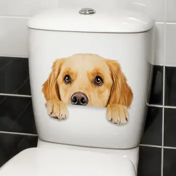Sevimli Eğlenceli Tuvalet Koltuk Çıkartmaları İyi Şanslar Seyahat Çıkartmalar Sevimli Karikatür Köpek Banyo Sticker Su Geçirmez Uygulaması kolay Kaldırmak Görüntü