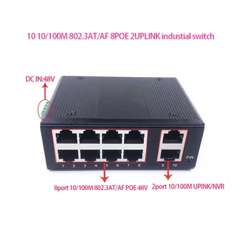 Standart protokol 802.3 AF/AT 48 V POE çıkışı / 48 V poe anahtarı 100 mbps 8 port POE ile 2 port uplink / NVR Görüntü