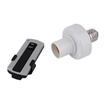 Sıcak 220V akıllı anahtar E27 LED lamba tutucu tabanı vida kablosuz uzaktan kumanda ışık üsleri kap soket anahtarı lamba aksesuarları Görüntü