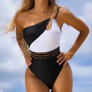 Sıcak Yaz Bir Adet Bikini Set Seksi Mayo Kadınlar Push Up Sütyen mayo kadın mayosu Katı Beachwear 02 Görüntü