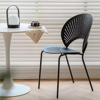 Tasarım Relax Metal Sandalye Oturma Odası Modern Mobil Taşınabilir yemek sandalyeleri Ofis Açık Sillas Para Comedor Balkon Mobilyaları Görüntü