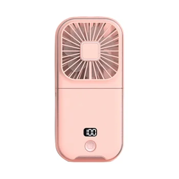 Taşınabilir Boyun Fanı Katlanabilir Mini Fan boyun Fanı ile Şarj Edilebilir Mobil Güç el fanı ile Cep telefon tutucu Görüntü