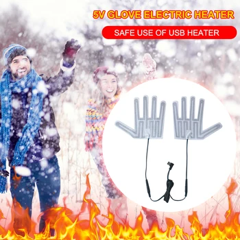 Taşınabilir Elektrikli ısıtma yastığı s Hafif Beş Parmak Eldiven isıtma pedi Kış Açık El Ayak İsıtıcı Aksesuarları Görüntü