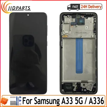 Test OLED Samsung Galaxy A33 5G LCD SM-A336E, SM-A336B, SM-A336M Ekran dokunmatik ekranlı sayısallaştırıcı grup Çerçeve İle Görüntü