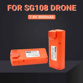 Turuncu SG108 SG-108 GPS 4K Fırçasız RC drone pili Yedek parça 7.4 V 3000mAh Pil için Uzaktan Kumanda SG108 SG-108 Drone Görüntü