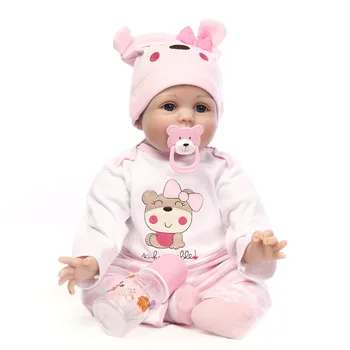 Tüm Vücut Silikon Bebek Bebek Oyuncak Yeniden Doğmuş Bebek Tam Bir Set Bebek Setleri Kız Oyuncak Hediyeler Yeniden Doğmuş Bebek Bebek Gerçek Görünümlü Bebek Bebek Görüntü