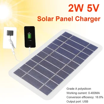 USB güneş enerjisi şarj cihazı Paneli 5/6V/1 / 1 5 / 2W 400mA Taşınabilir Güneş Sistemi cep telefonu pil şarj cihazı Turizm Kamp için Görüntü