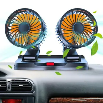 Usb araba fanı Dayanıklı 360 Derece Rotasyon Otomatik Hava Soğutma Fanı USB Otomobil Araç havalandırma kurulu Yaz Araba Aksesuarları Görüntü
