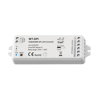WT-SPI SPI sinyal çıkışı Tuya APP Ses denetleyicisi 2.4 G RF kablosuz RGB/RGBW LED şerit denetleyici RGB / RGBW led şerit DC5-24V Görüntü