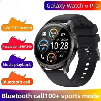 YENİ Bluetooth Çağrı Akıllı İzle 6 Pro Erkekler Kadınlar Kore Desteği Tam Dokunmatik Ekran IP68 Su Geçirmez Smartwatch Samsung Galaxy Görüntü