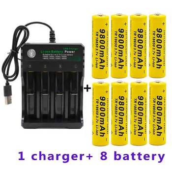 Yeni.Batería de iones de litio GTF 18650 Original, linterna recargable 18650, 3,7 V, para Linterna + cargador USB Görüntü