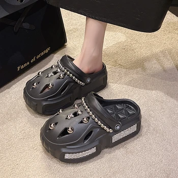 Yeni Yüksek Kaliteli kadın Moda Takılar Takunya Terlik Sandalet Kızlar için Açık Sandalet Bayanlar Seksi platform ayakkabılar Görüntü