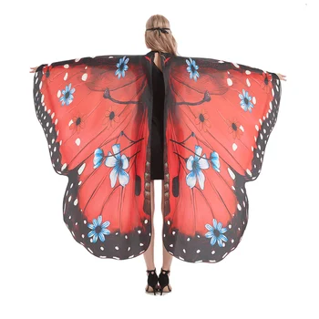 Yeni kelebek Pelerin suluboya kelebek Pelerin Yetişkin Cadılar Bayramı Elbise kelebek kanatları dekorasyon özel tedarik Görüntü