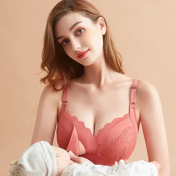 Yeni Ön Açık Hemşirelik Sutyen Analık Pamuk Emzirme Hamile Kadınlar Bralette Tel Ücretsiz Anne Iç Çamaşırı Emzirme Giysileri Görüntü