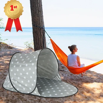 Yüksek Kaliteli Dayanıklı Gölge Güneş Barınak Polyester Kamp Çadırı Taşınabilir plaj çadırı Pop Up Görüntü